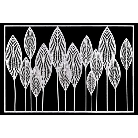 URBAN TRENDS COLLECTION Metal Wall Art of Leaves with Frame in Landscape Orientation Metallic  White 36189